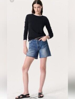 rag & bone Miramar Blue Terry Sweatpants Jean Shorts In Cosmos - Bermuda Jorts